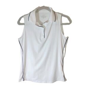 Vineyard Vines Performance Sankaty Women’s XS sleeveless polo tank white w/navy
